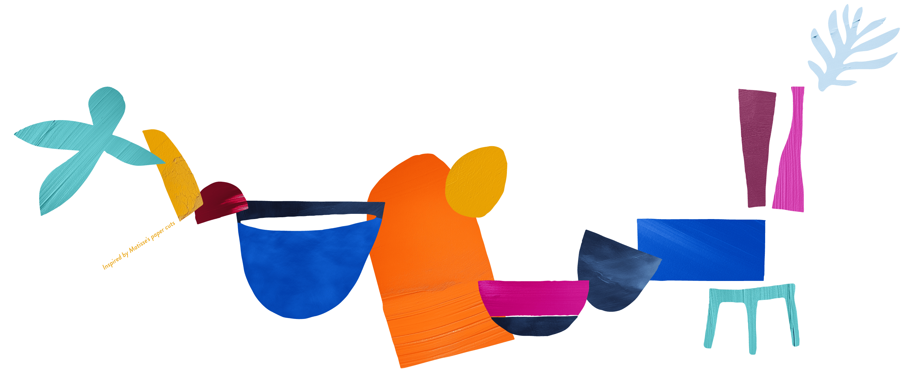 Matisse-inspired paper cut illustration